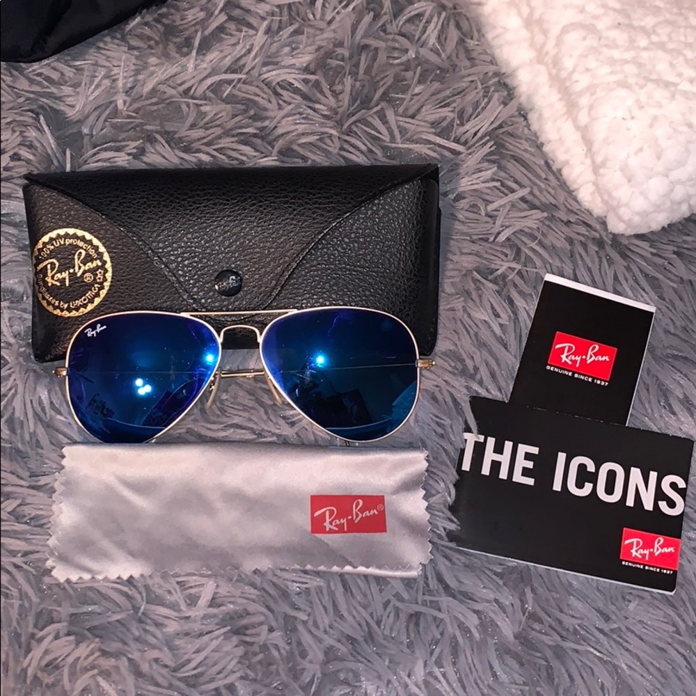 Ray Ban Authentic Blue Aviator Sunglasses